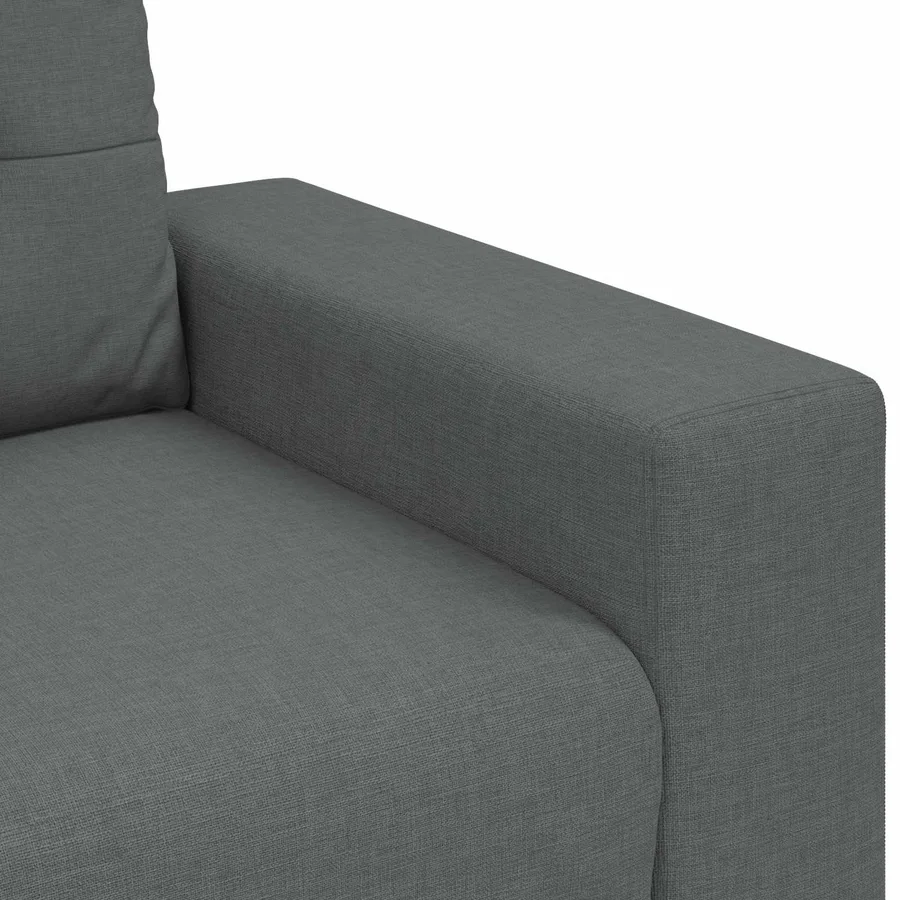 Canapé 3 pcs Gris foncé 221 x 80 x 80 cm Tissu en lin mélangé - 8