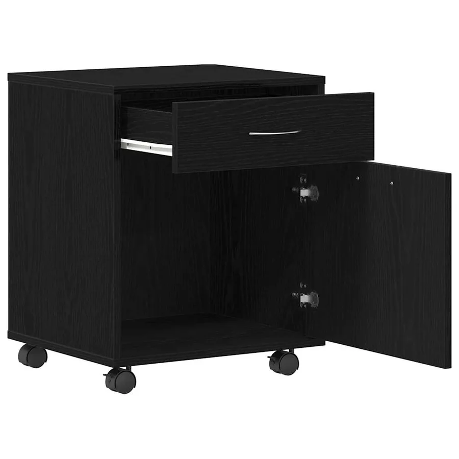 Cabinet roulant Chêne noir 45 x 38 x 54 cm Bois d'ingénierie - 5
