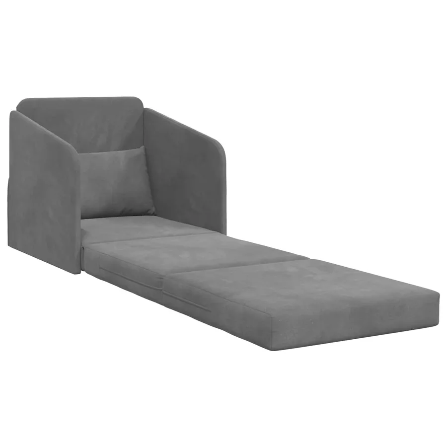 Canapé-Lit Gris foncé 65 x 80 x 83 cm Velours - 4