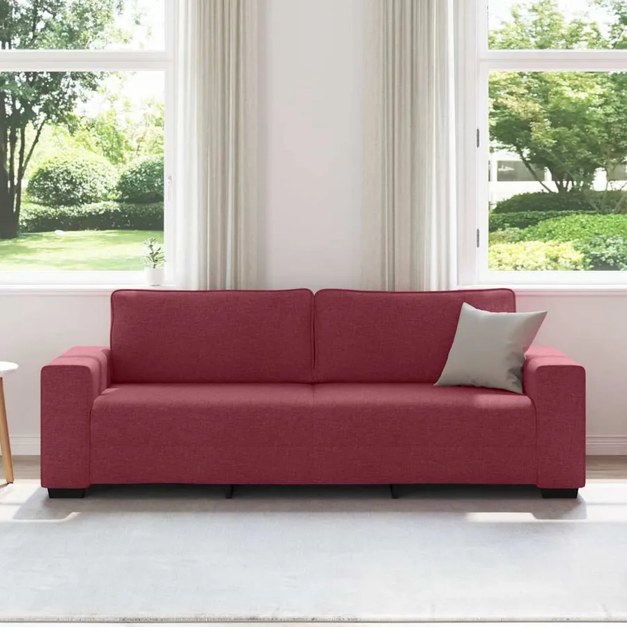 Canapé 3 places rouge vin 220x77x82 cm en tissu - 3