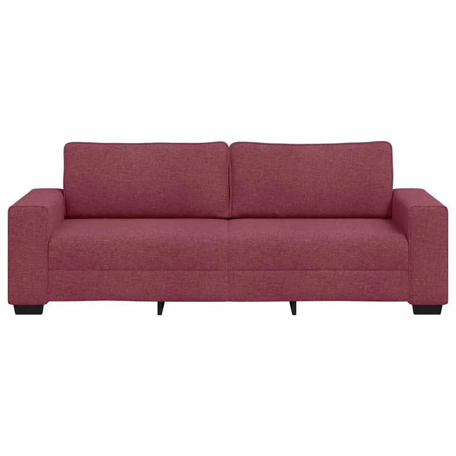 Canapé 3 places rouge vin 220x77x82 cm en tissu - 4