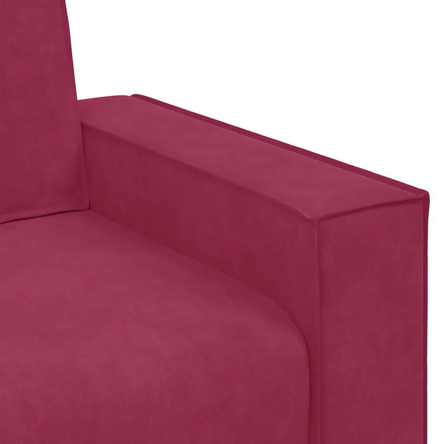 Ensemble de canapés 3 pcs avec coussins Rouge bordeaux Velours - 10