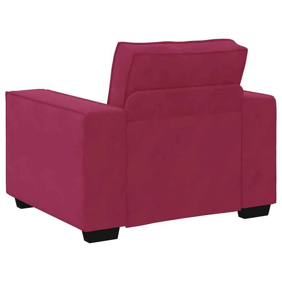 Ensemble de canapés 3 pcs avec coussins Rouge bordeaux Velours - 7
