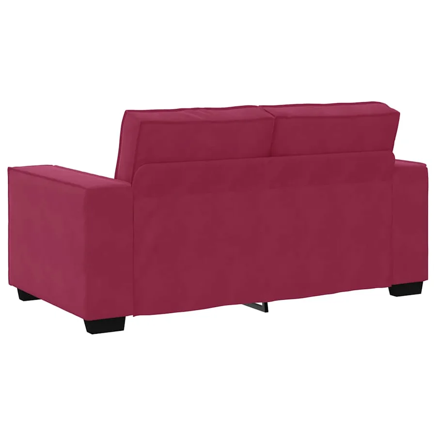 Ensemble de canapés 3 pcs avec coussins Rouge bordeaux Velours - 8