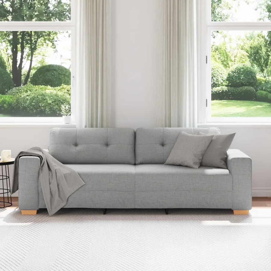 Canapé 3 places gris nuage 180 cm tissu - 3