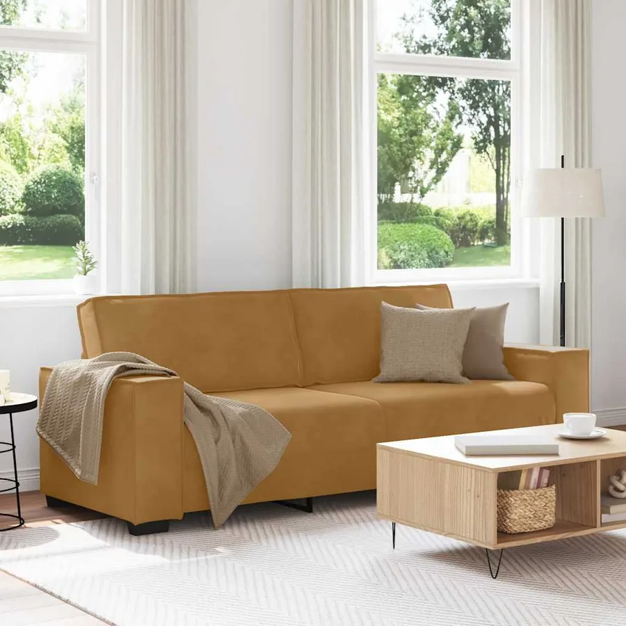 Canapé à 3 places Marron 220x78x84 cm Velours