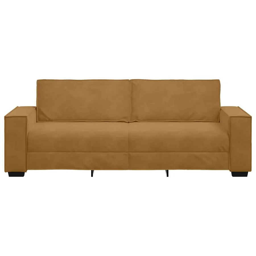Canapé à 3 places Marron 220x78x84 cm Velours - 4