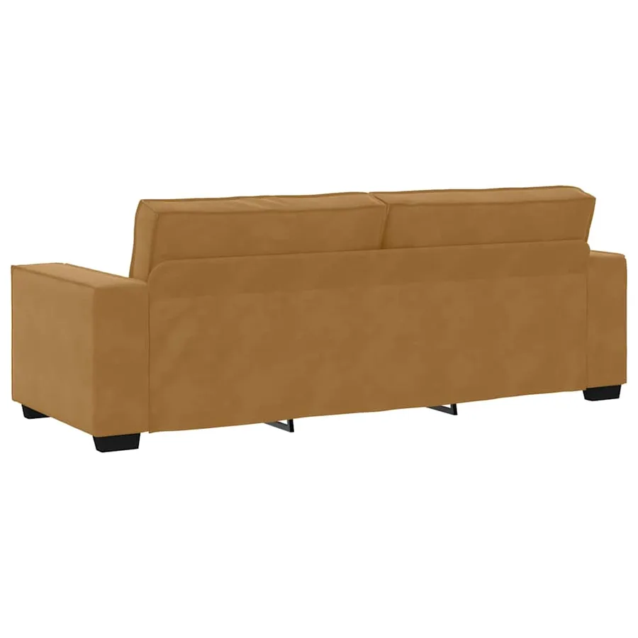 Canapé à 3 places Marron 220x78x84 cm Velours - 6