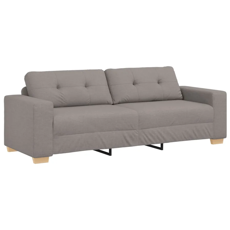 Sofa 3 places Taupe 220 cm tissu - 2
