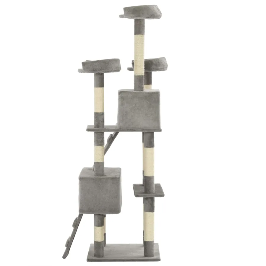 Arbre à chat avec griffoirs en sisal 170 cm Gris - 4