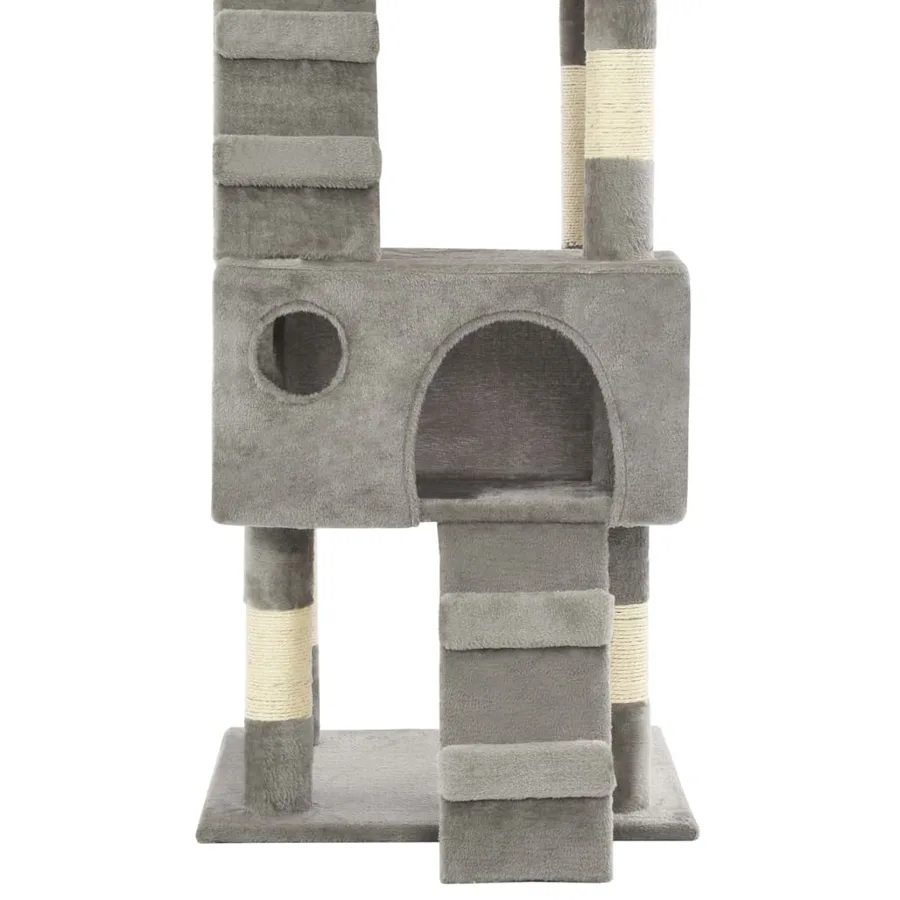 Arbre à chat avec griffoirs en sisal 170 cm Gris - 7