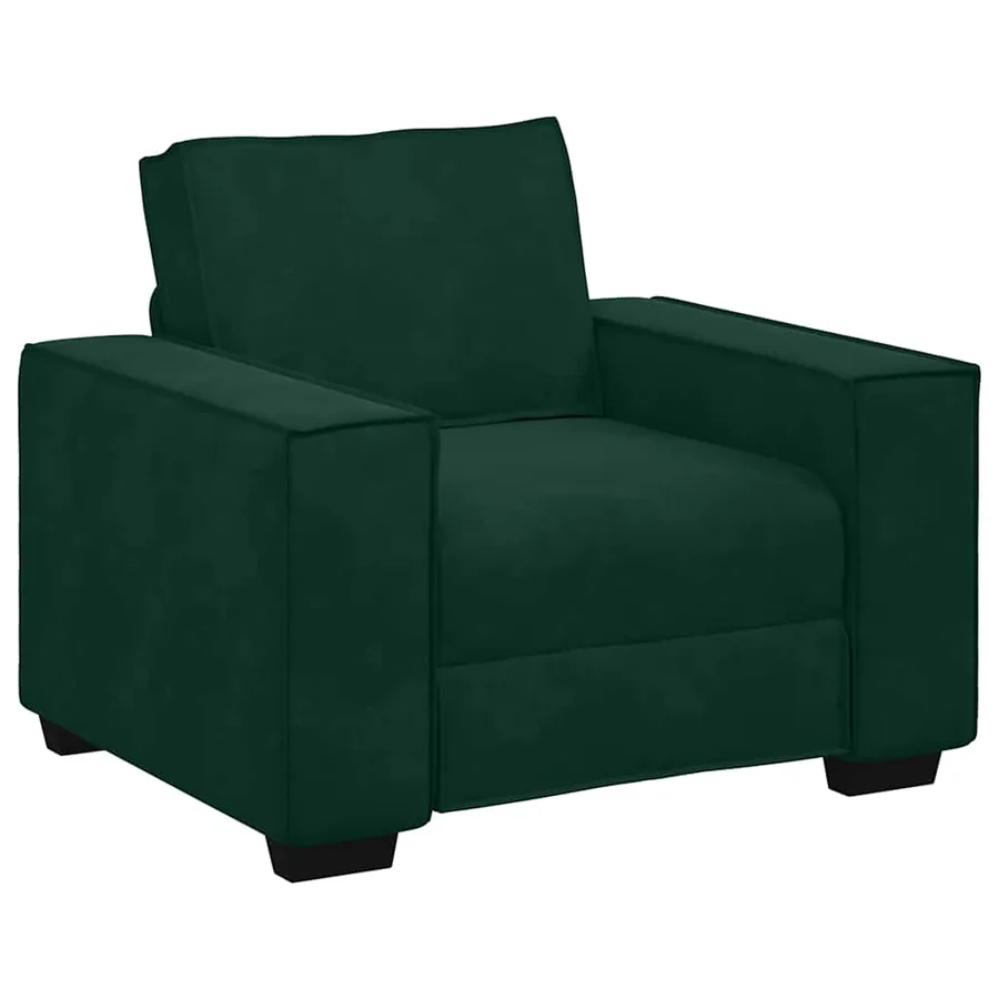 Ensemble de canapés 3 pcs avec coussins Vert foncé Velours - 4