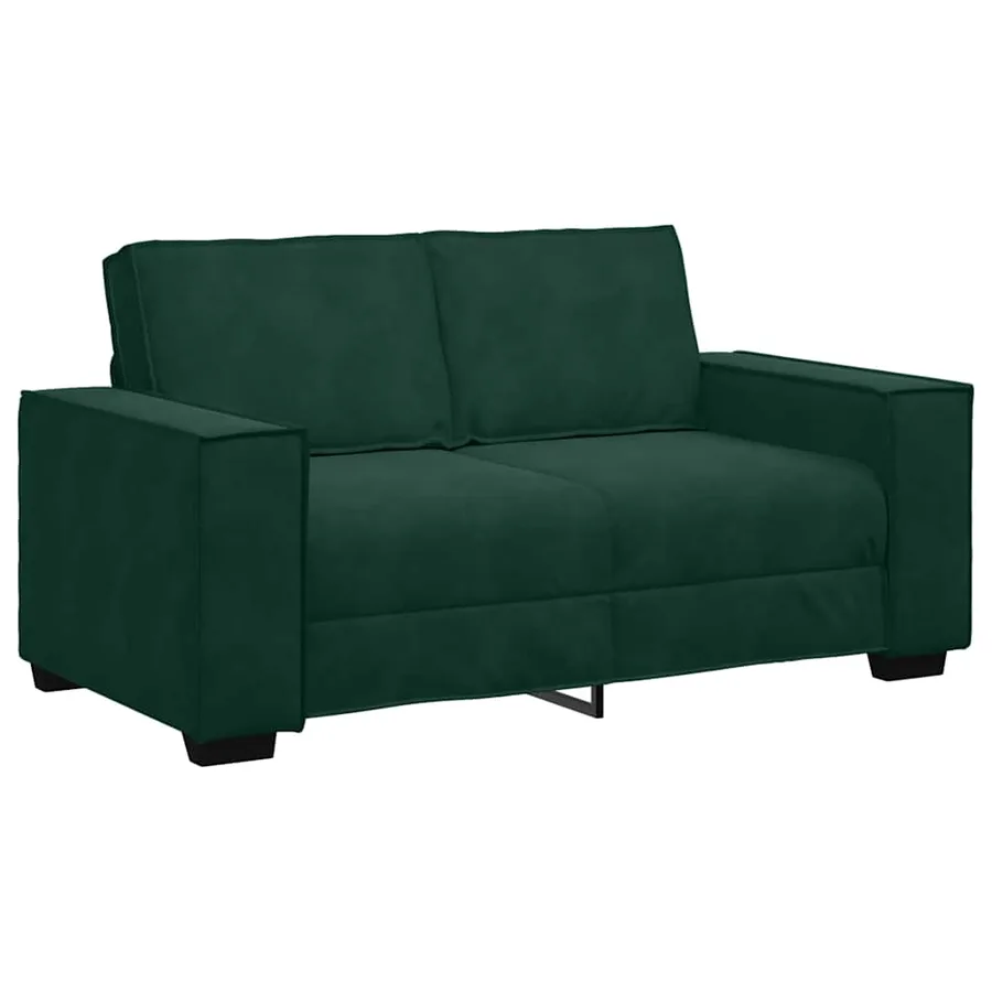 Ensemble de canapés 3 pcs avec coussins Vert foncé Velours - 5