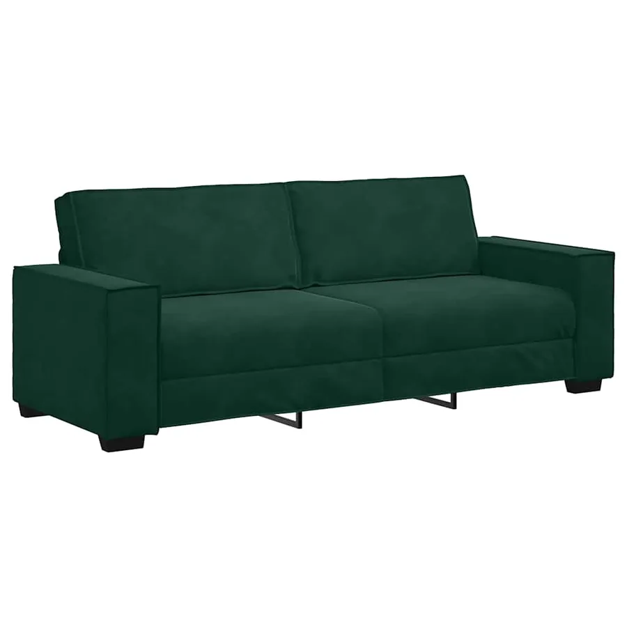 Ensemble de canapés 3 pcs avec coussins Vert foncé Velours - 6