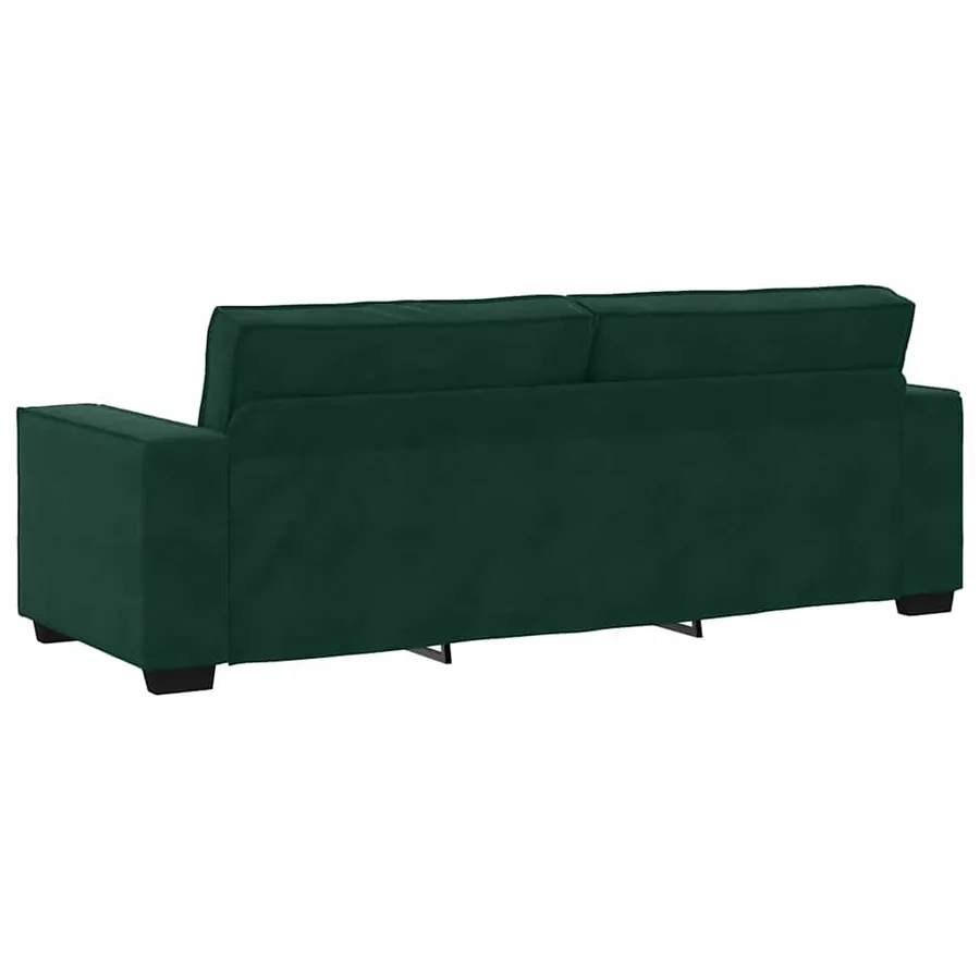 Ensemble de canapés 3 pcs avec coussins Vert foncé Velours - 9