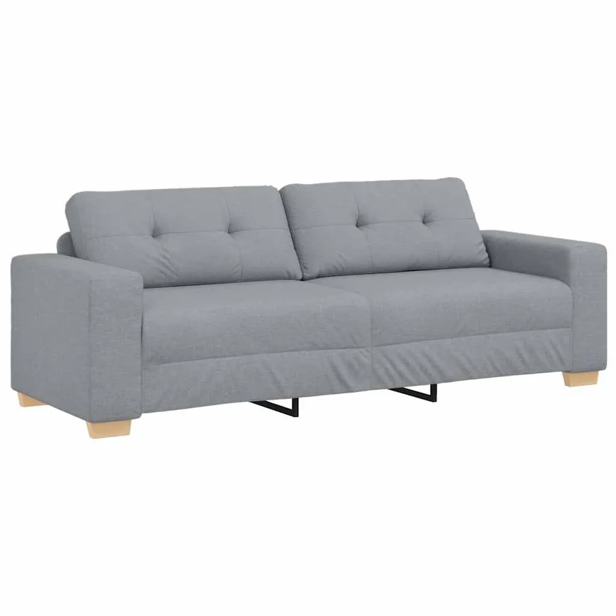 Ensemble de canapé 2 pcs avec coussins en tissu gris clair - 5