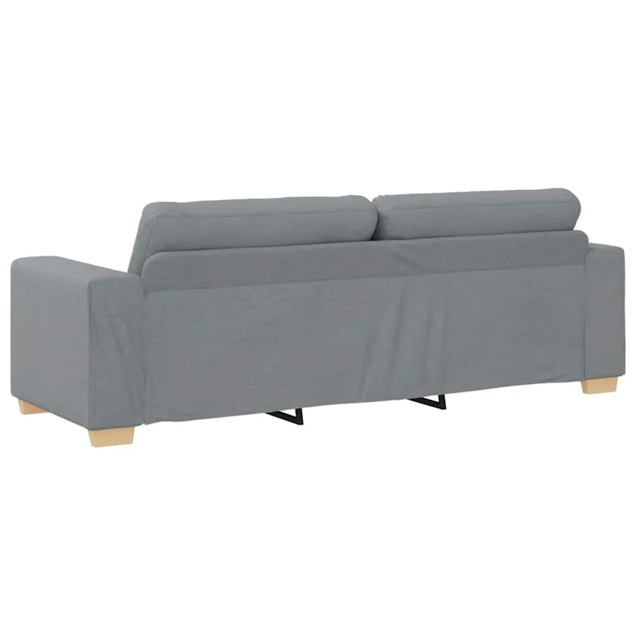 Ensemble de canapé 2 pcs avec coussins en tissu gris clair - 7