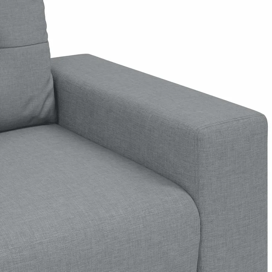 Ensemble de canapé 2 pcs avec coussins en tissu gris clair - 8