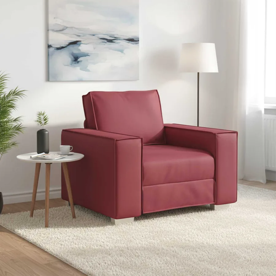 Fauteuil Bordeaux 100 cm Simili cuir