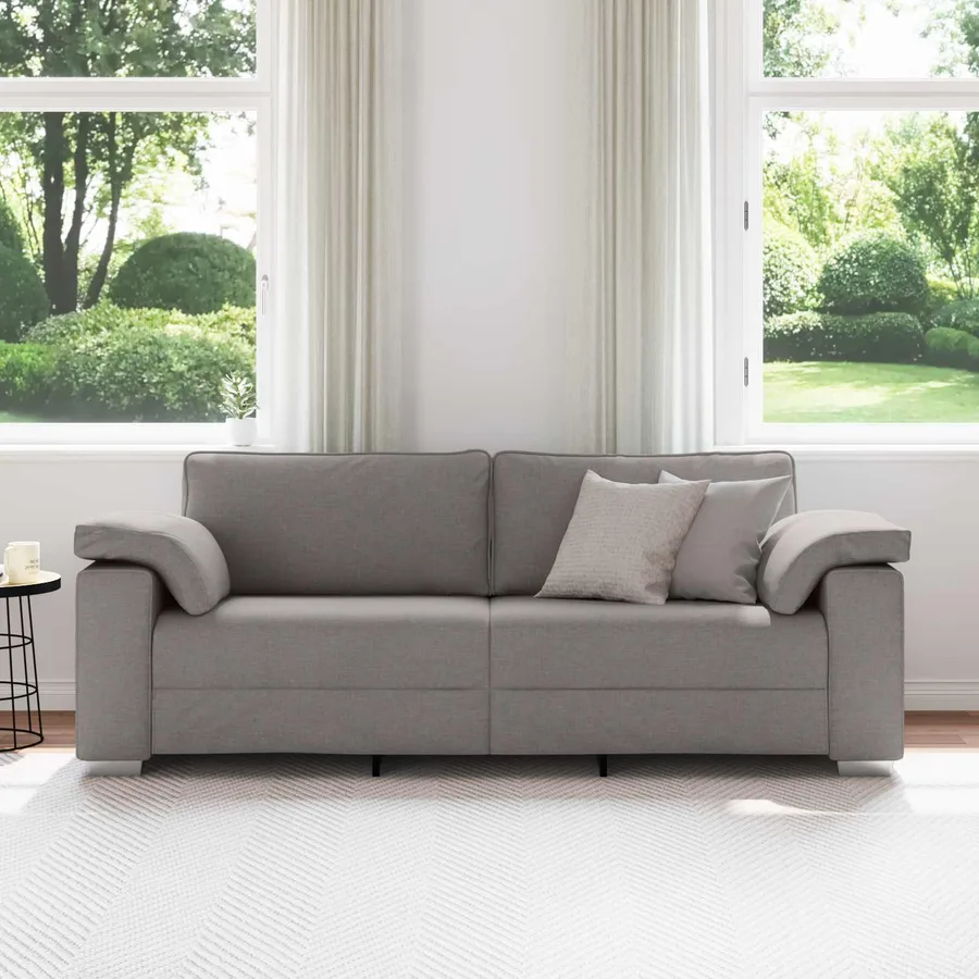 Sofa 3 places Taupe 220 cm tissu - 3