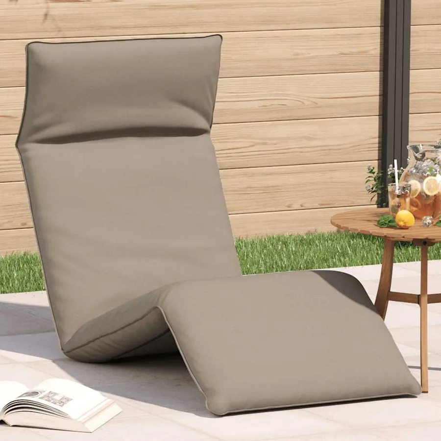 Transat pliant taupe 175 x 54 x 8,5 cm tissu Oxford