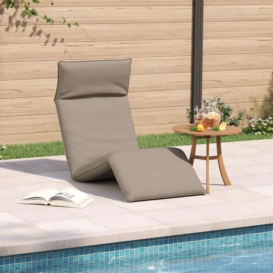 Transat pliant taupe 175 x 54 x 8,5 cm tissu Oxford - 3