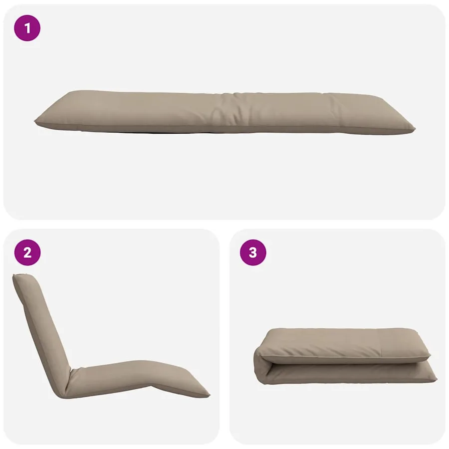 Transat pliant taupe 175 x 54 x 8,5 cm tissu Oxford - 7