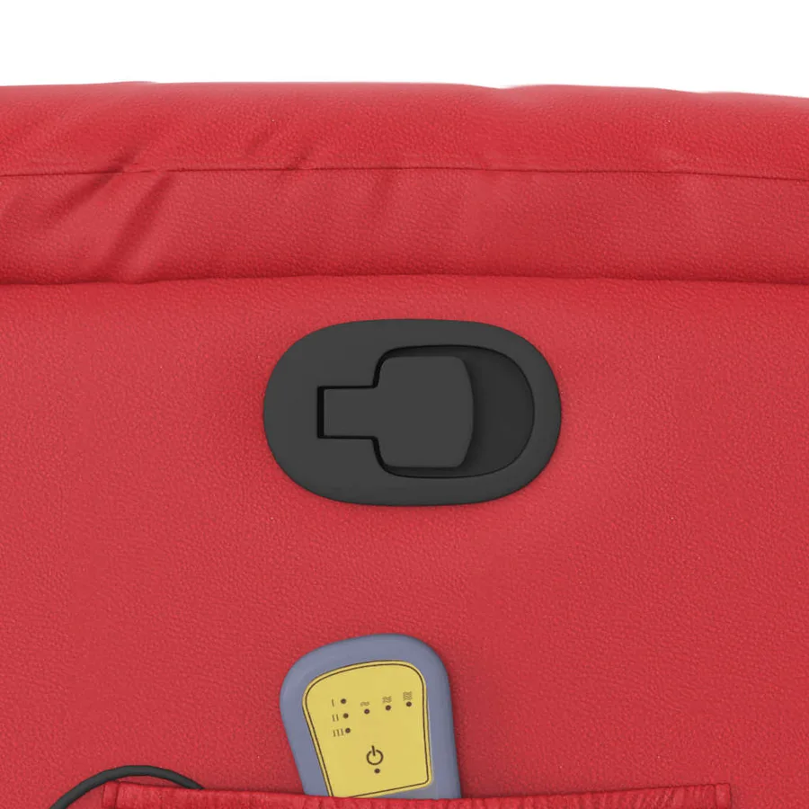 Fauteuil de massage inclinable rouge similicuir - 10