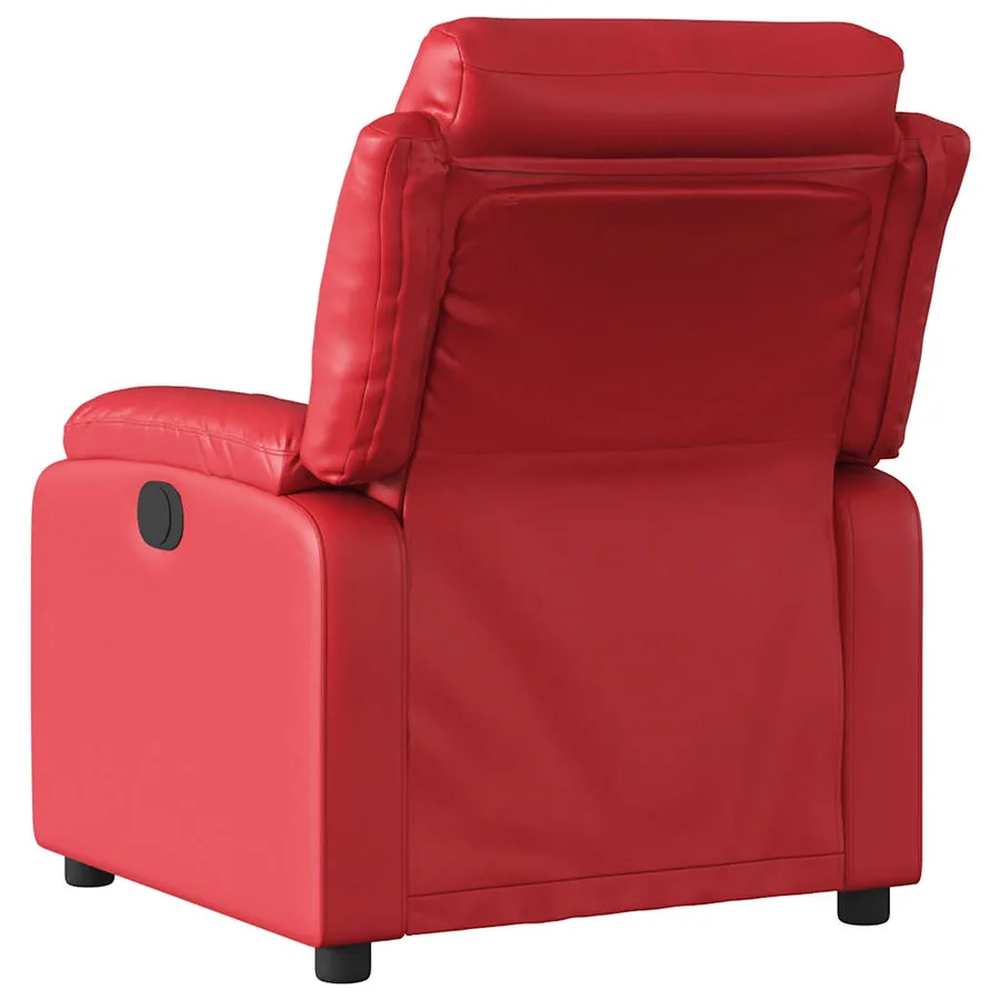 Fauteuil de massage inclinable rouge similicuir - 4