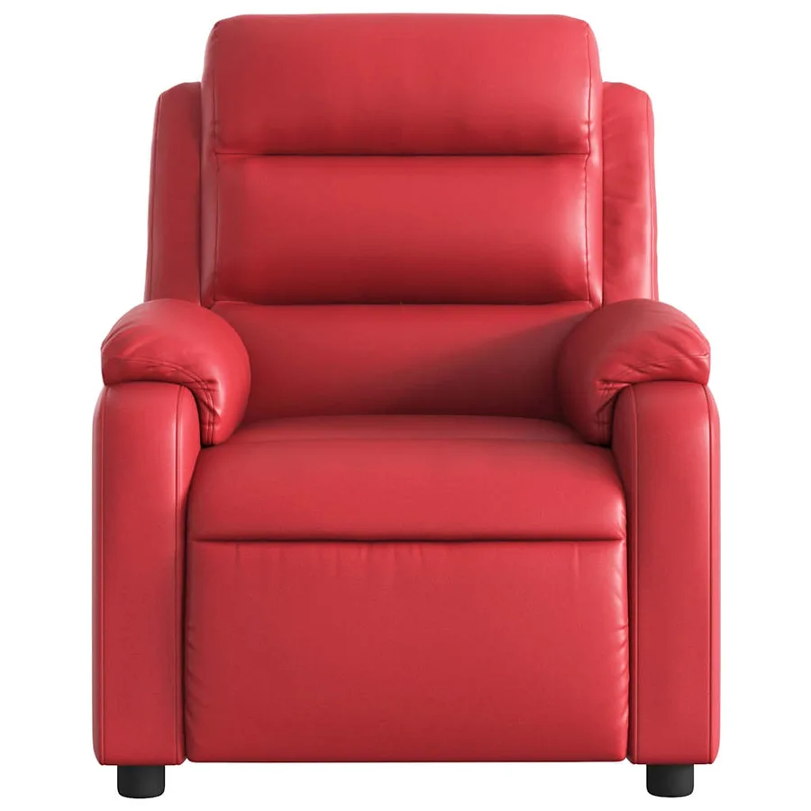 Fauteuil de massage inclinable rouge similicuir - 7