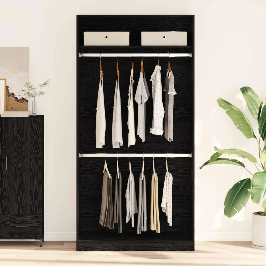 Armoire Chêne noir 100 x 50 x 200 cm Bois d'ingénierie - 5