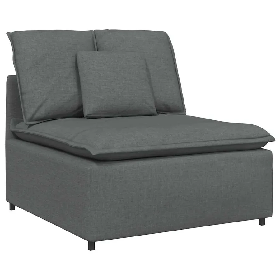 Canapé modulaire avec coussins en tissu gris foncé - 4