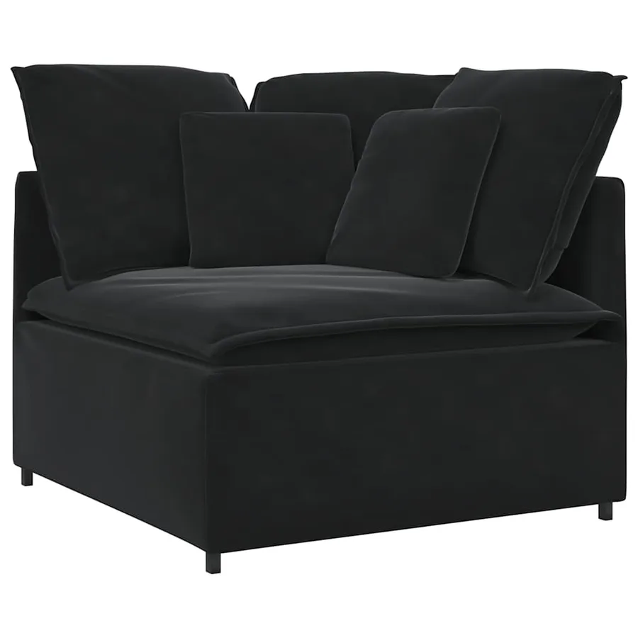 Canapé modulable avec coussins velours noir - 3