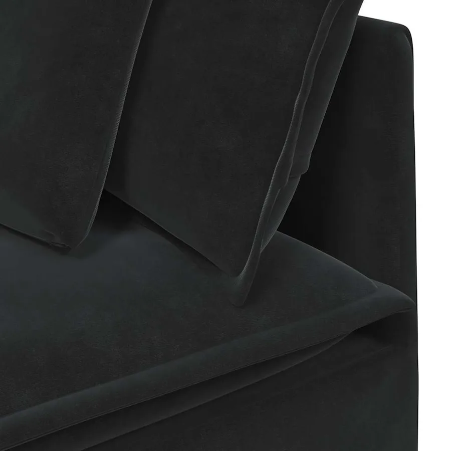 Canapé modulable avec coussins velours noir - 7