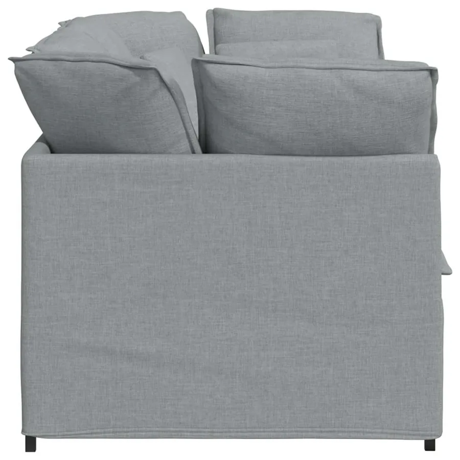 Canapé modulable avec coussins en tissu gris clair - 5