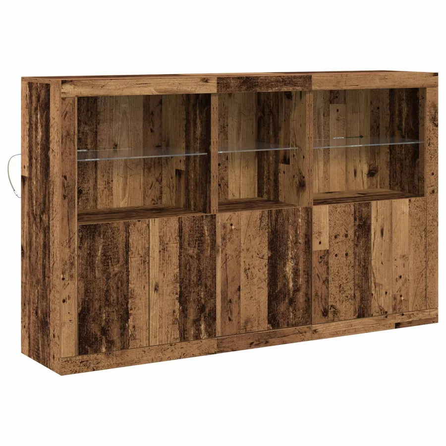 Buffet LED Bois ancien 162 x 37 x 100 cm Bois d'ingénierie - 2