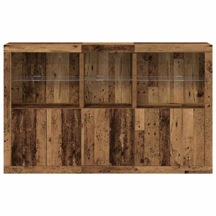 Buffet LED Bois ancien 162 x 37 x 100 cm Bois d'ingénierie - 6