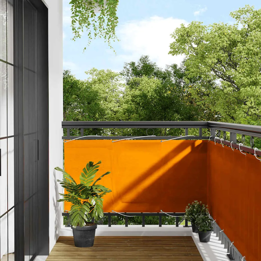 Paravent de balcon orange 75 x 700 cm 100 % polyester Oxford