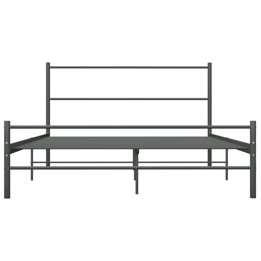 Cadre de lit sans matelas gris métal 120x200 cm - 3