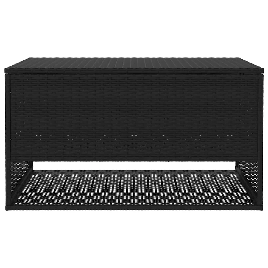 Coffre à coussins d'extérieur noir 100x55x55,5cm résine tressée - 4