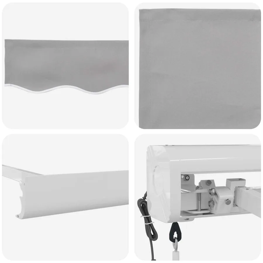 Auvent rétractable Gris clair 300 x 250 x 165 cm Tissu et Métal - 4