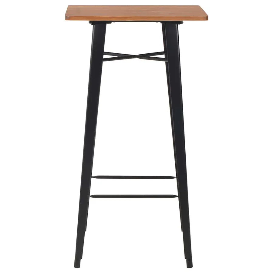 Table de bar Noir 60x60x108 cm Pinède et acier - 2