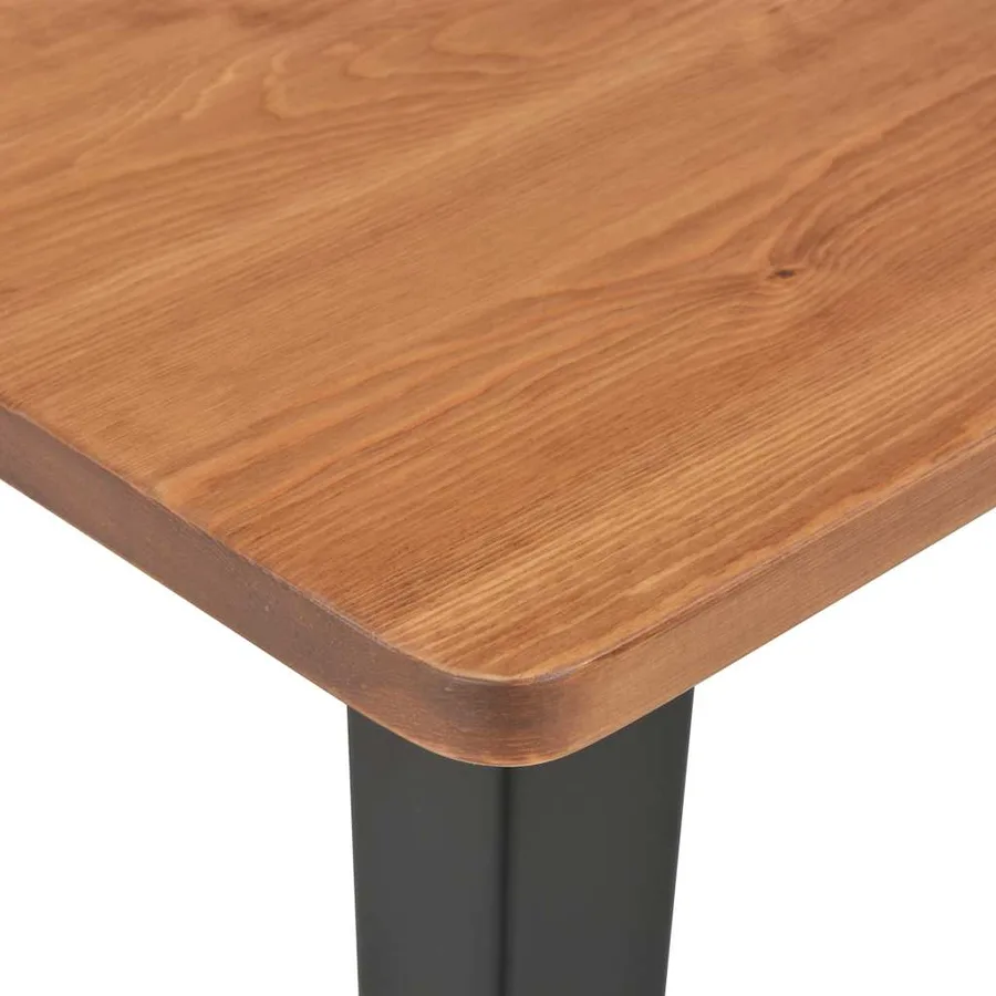 Table de bar Noir 60x60x108 cm Pinède et acier - 3