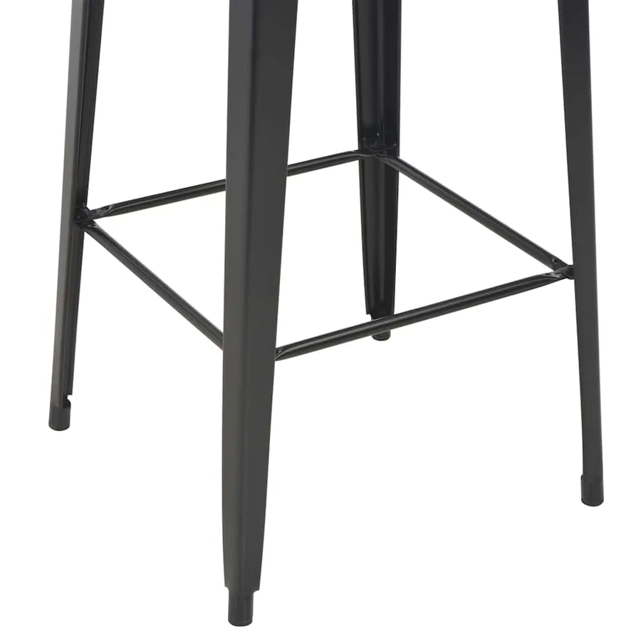 Table de bar Noir 60x60x108 cm Pinède et acier - 5