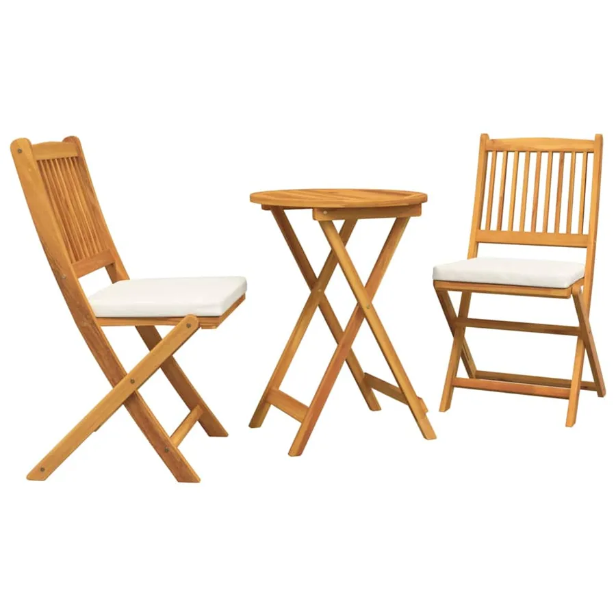Ensemble bistro de jardin 3 pcs Marron Bois d'Acacia Massif - 2