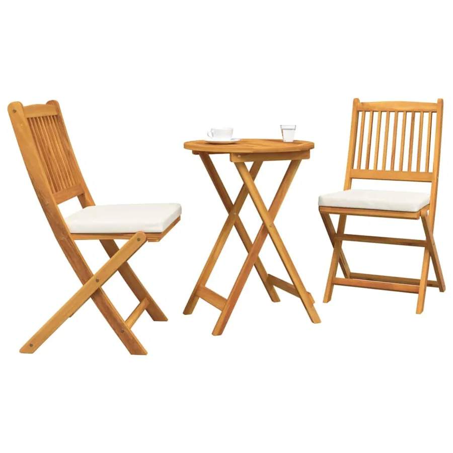 Ensemble bistro de jardin 3 pcs Marron Bois d'Acacia Massif - 3