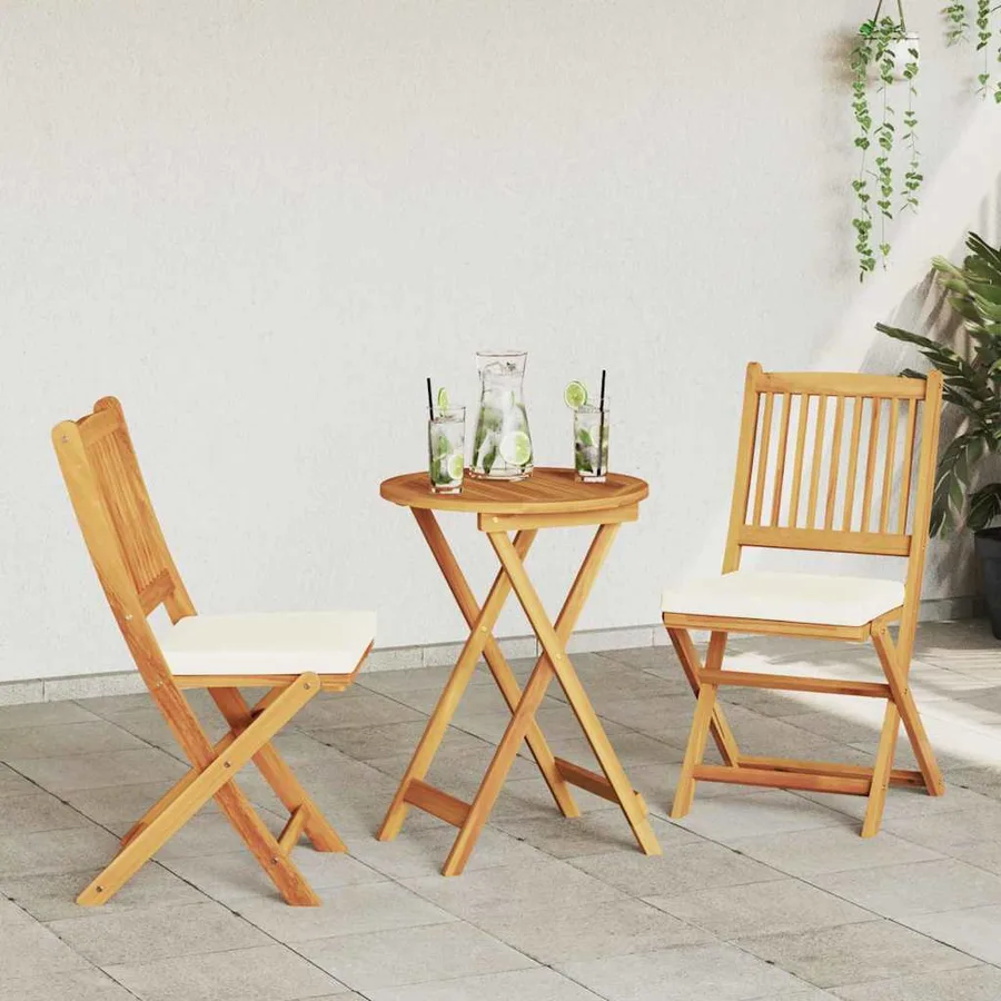Ensemble bistro de jardin 3 pcs Marron Bois d'Acacia Massif - 4