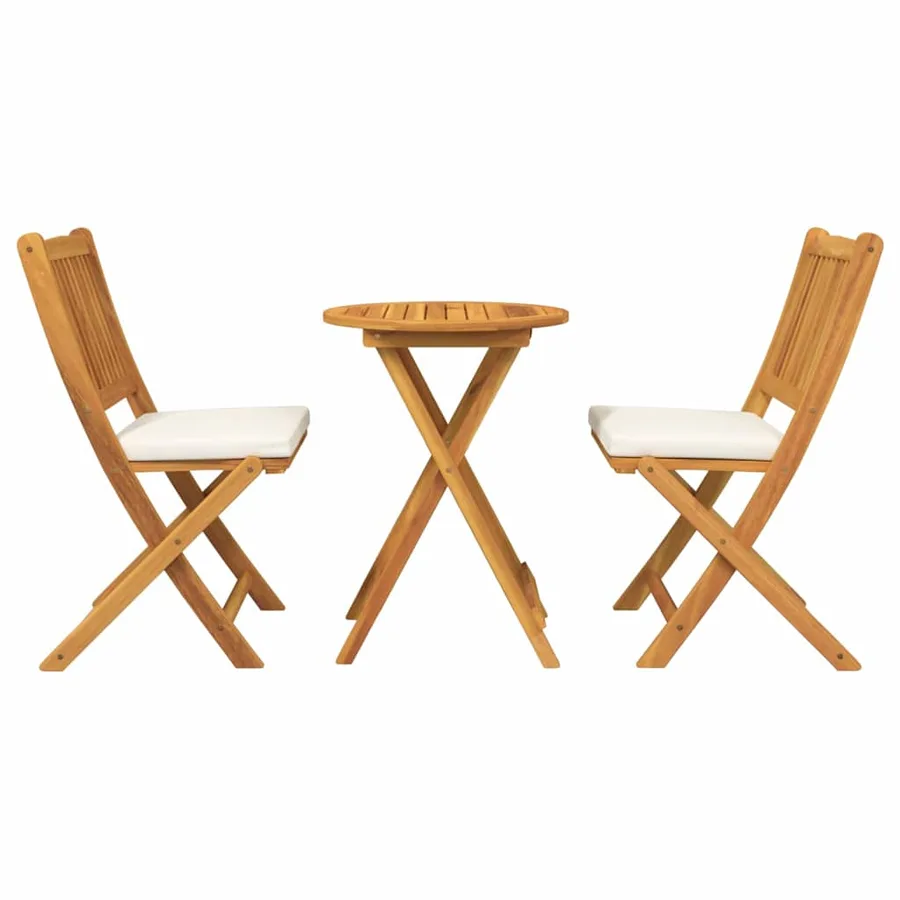 Ensemble bistro de jardin 3 pcs Marron Bois d'Acacia Massif - 7