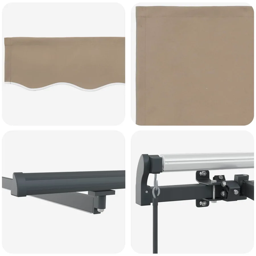 Auvent rétractable Beige 600 × 300 cm Tissu et Aluminium - 8
