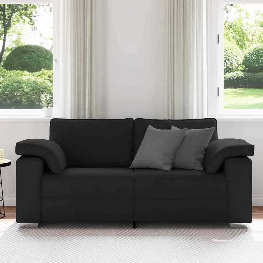 Canapé deux places Noir 180 cm tissu - 3